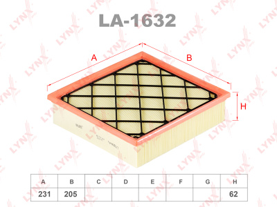 как выглядит воздушный фильтр lynx la-1632 на фото